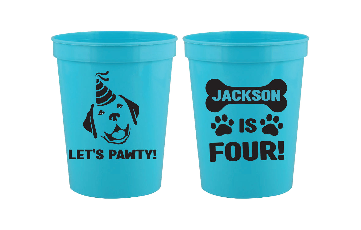 Vasos para fiesta de cumpleaños de perros