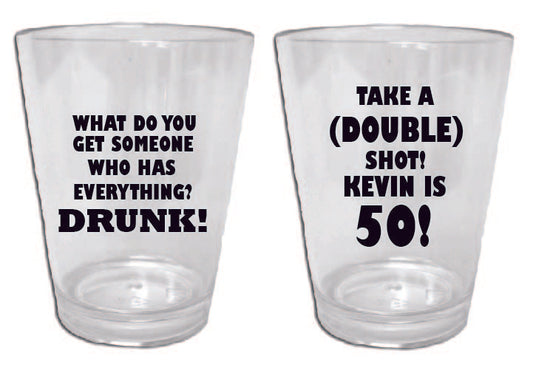 Double shot glass- funny birthday design for any age