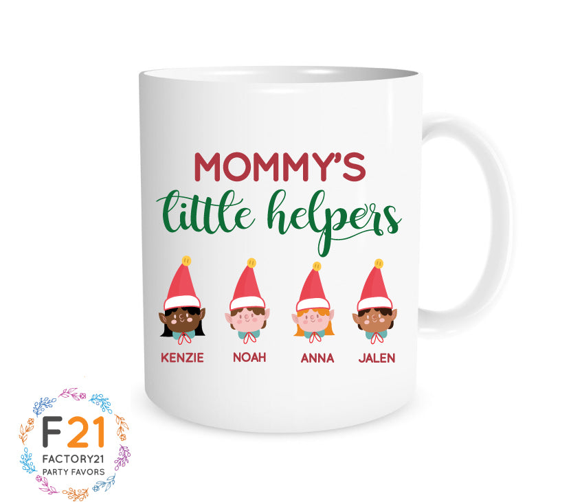 "Mommy's little helpers" Christmas mom mug