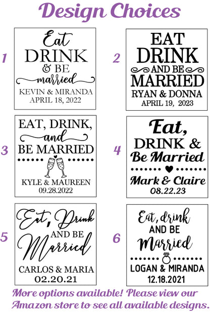 Plastic shot glasses- Eat drink and be married