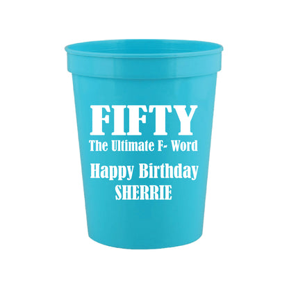 Personalized funny 50th birthday cups 