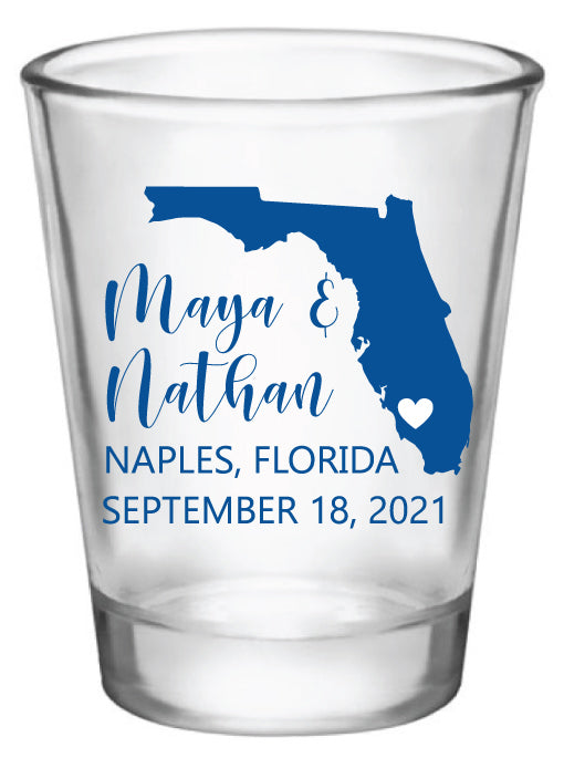 Florida wedding shot glasses