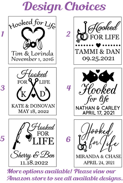 Hooked for life wedding cups