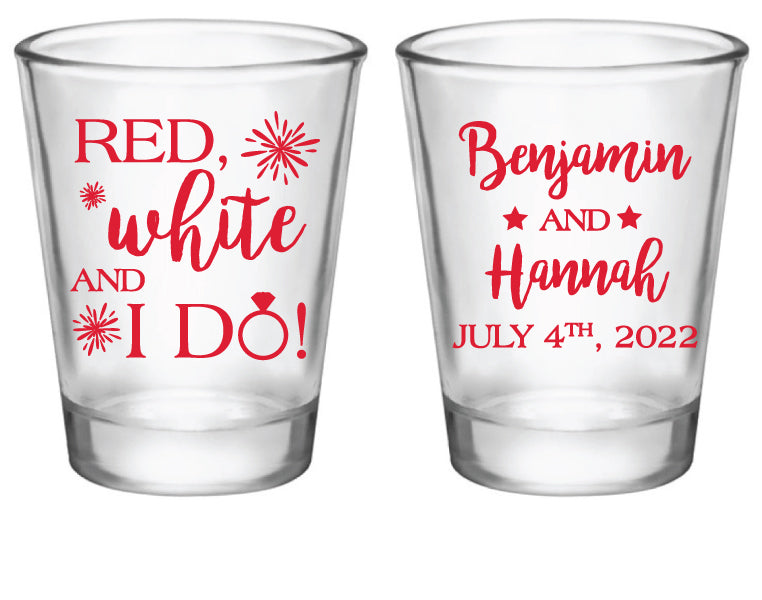 4th of July wedding shot glasses