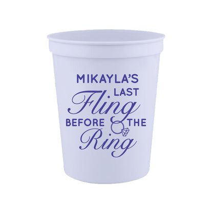 Last fling before the ring- Bachelorette cups