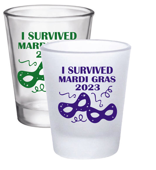Mardi Gras 2023 shot glasses