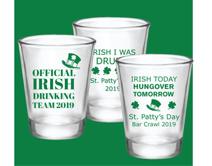 St. Patrick's Day shot glasses