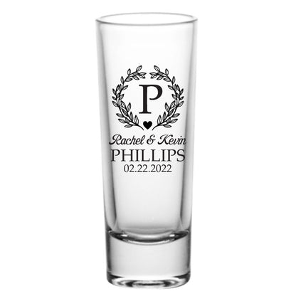 Tall Monogram shot glasses-CLOSEOUT SALE 12 PIECES LEFT