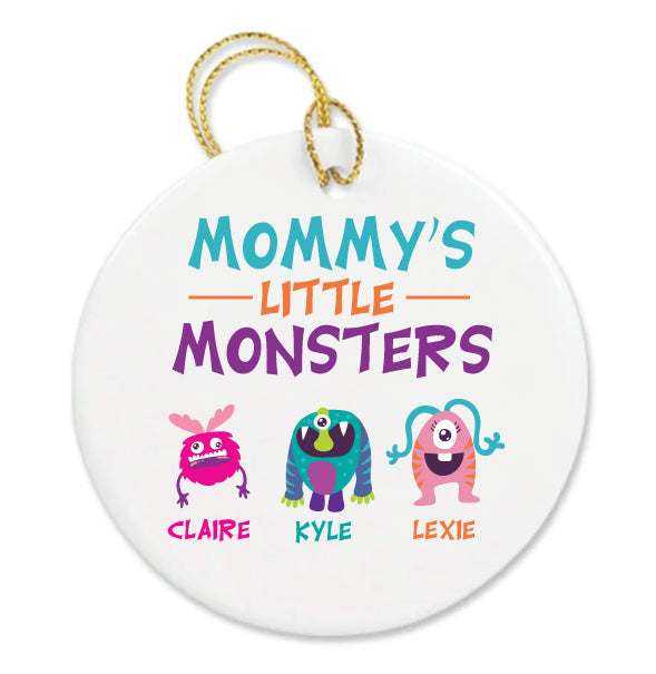 Mommy's little monsters- personalized christmas ornament