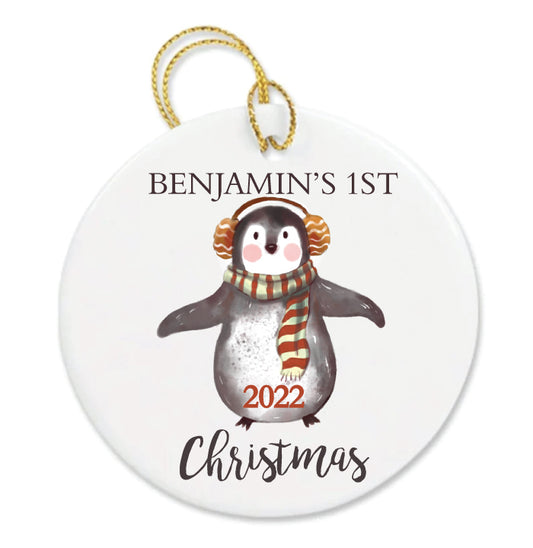 Baby's First Christmas Ornament- Penguin Design