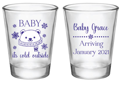 Baby It's cold outside shot glasses-Polar bear