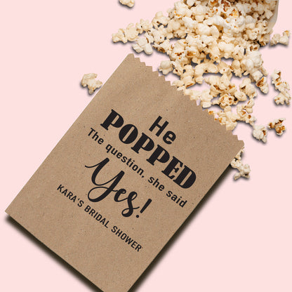 Popcorn treat bag wedding favors