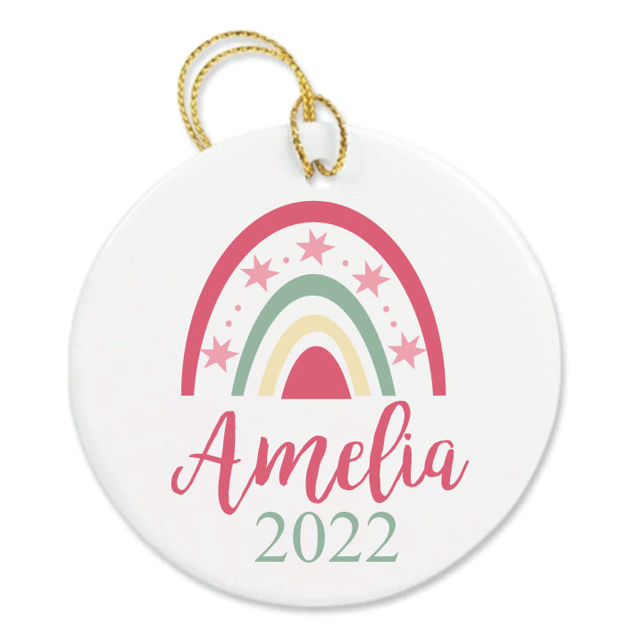 Personalized Rainbow Name Christmas Ornament