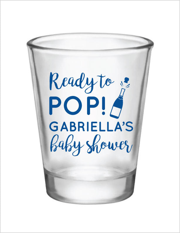 Ready to pop baby shower shot glasses