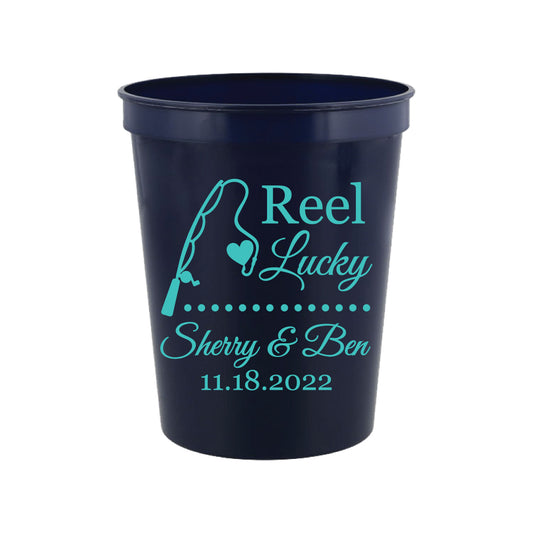 Reel lucky wedding cups