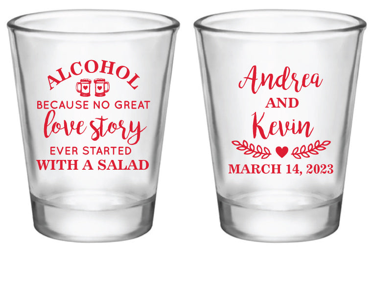 Funny wedding shot glasses