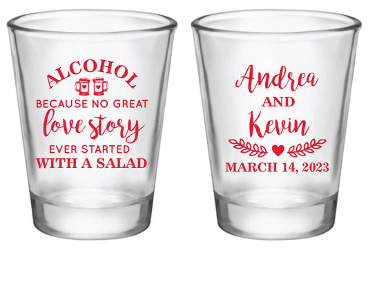 Funny wedding shot glasses