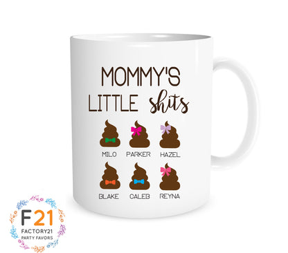 Personalized mommy's little shits mug