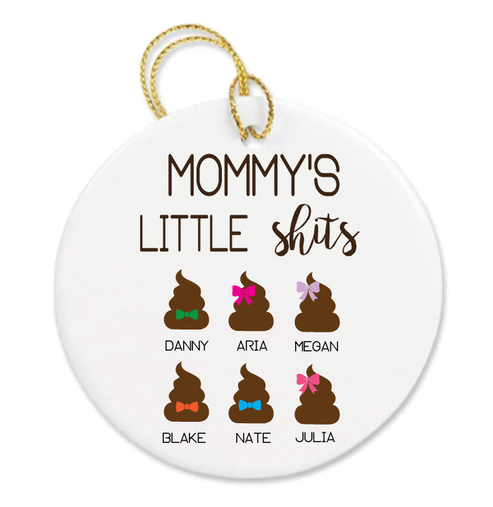 Mommy's little shits- personalized christmas ornament