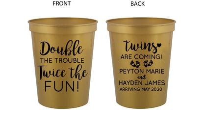 Twin baby shower cups