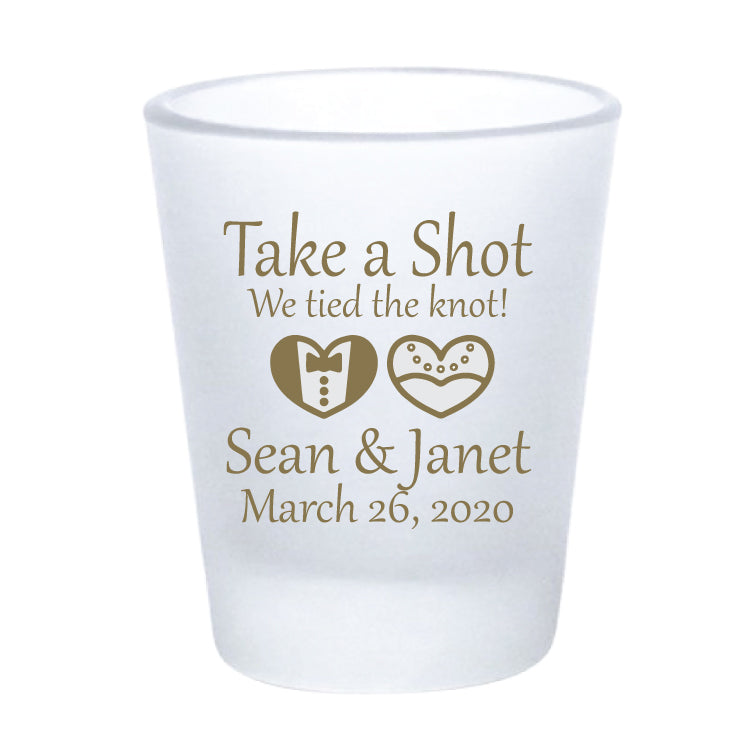 Take a shot we tied the knot shot glasses