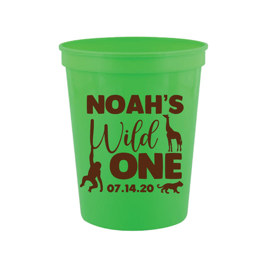 Personalized wild one 1st birthday cups 