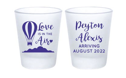 Love is in the air baby shower shot glasses