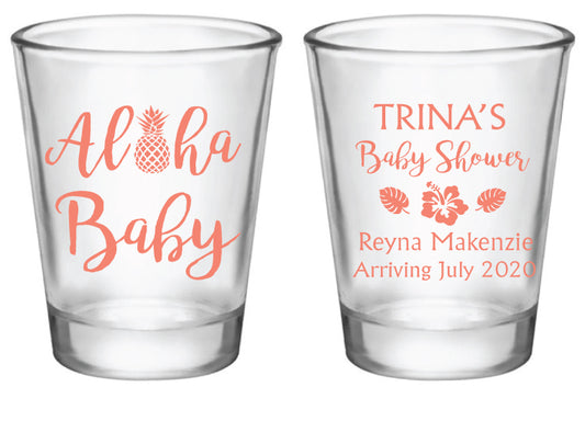 Aloha Baby Shower Shot Glasses