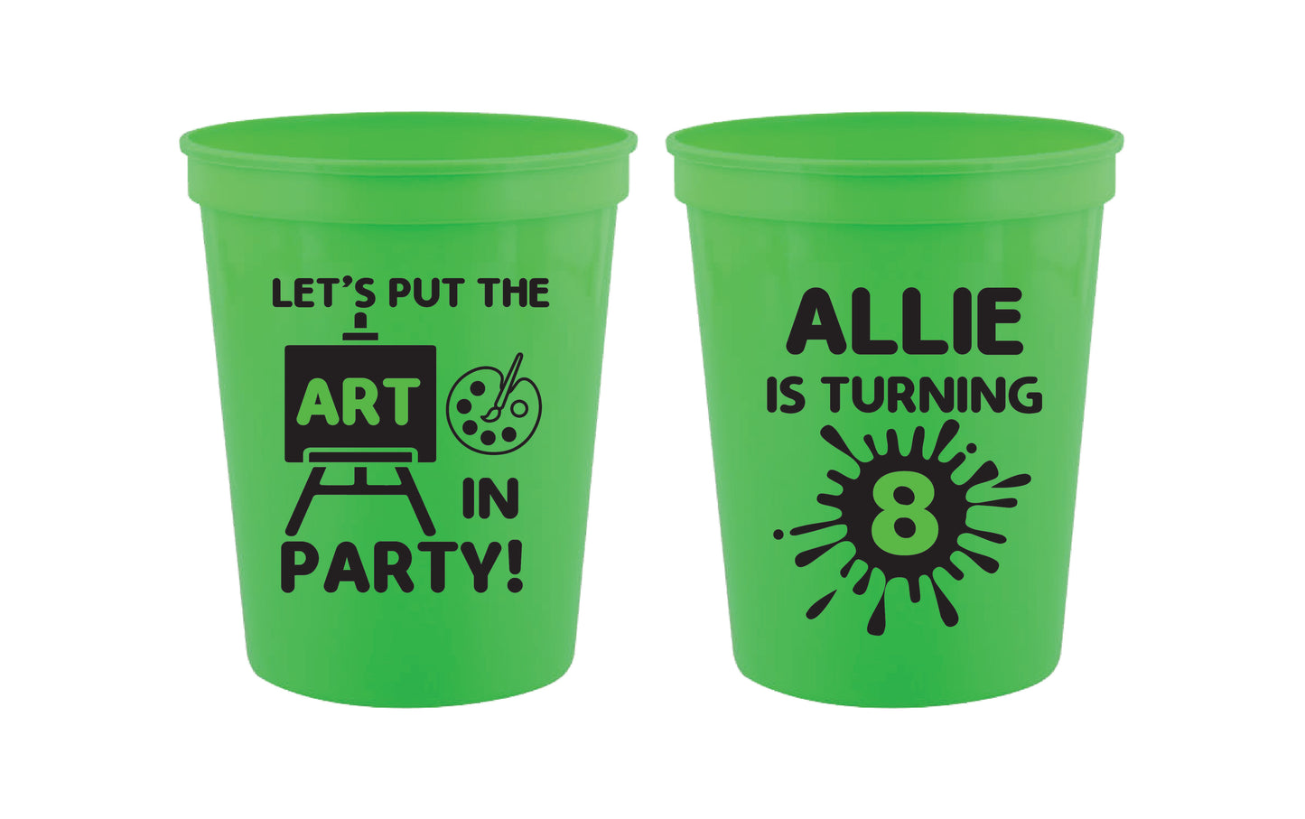 Art Party Birthday Cups
