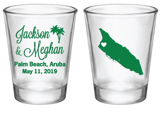 Aruba Wedding Shot Glasses