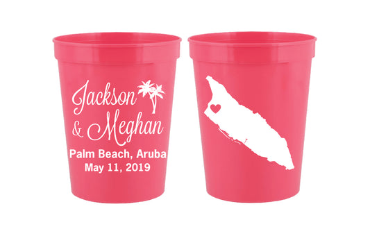 Aruba wedding cups