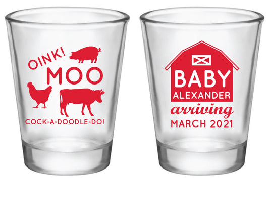 Barnyard Baby Shower Shot Glasses