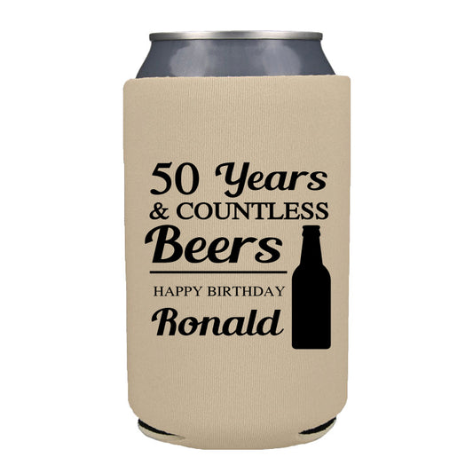 Countless beers- birthday can coolers