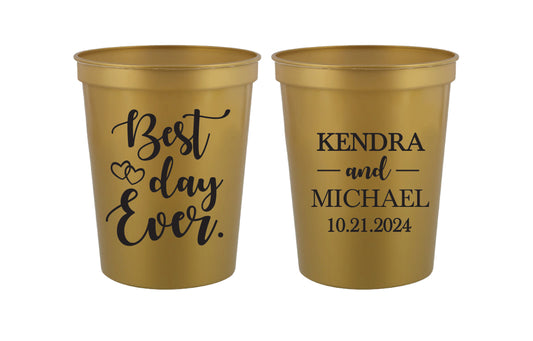 Best day ever wedding cups