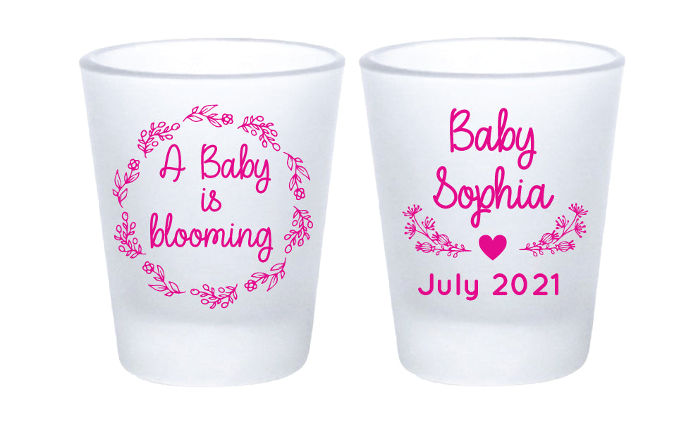 A baby is blooming shot glasses