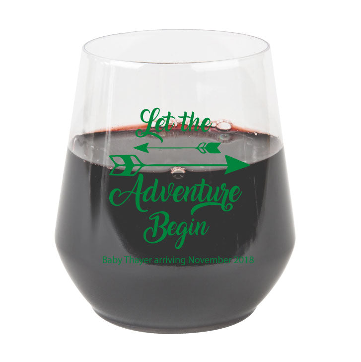 Let the adventure begin plastic wine glasses