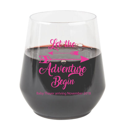 Let the adventure begin plastic wine glasses