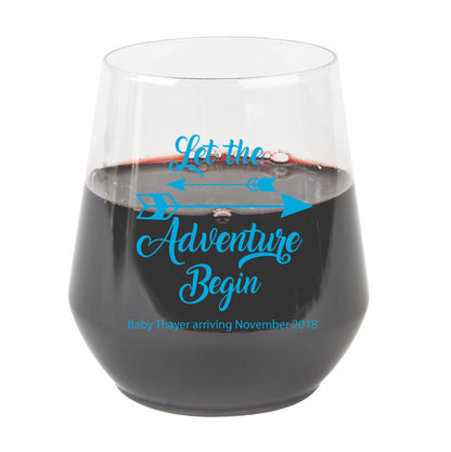 Let the adventure begin plastic wine glasses