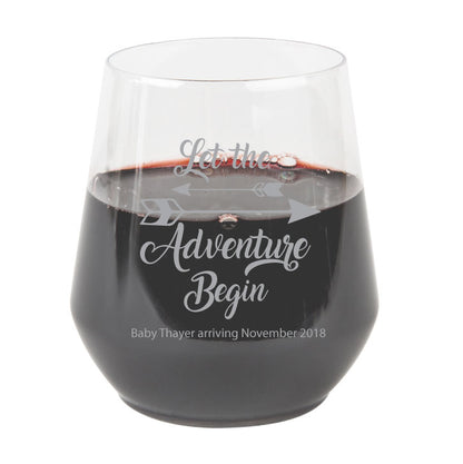 Let the adventure begin plastic wine glasses