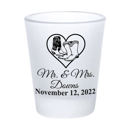 Cowboy boot wedding shot glasses