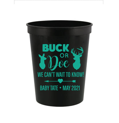 Buck or Doe Gender Reveal Cups
