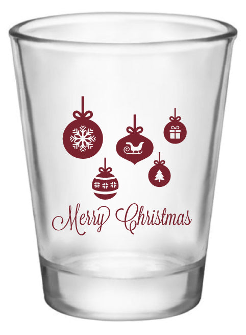 Merry Christmas holiday shot glasses