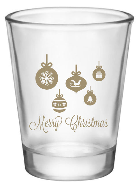 Merry Christmas holiday shot glasses