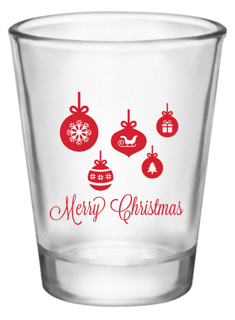 Merry Christmas holiday shot glasses