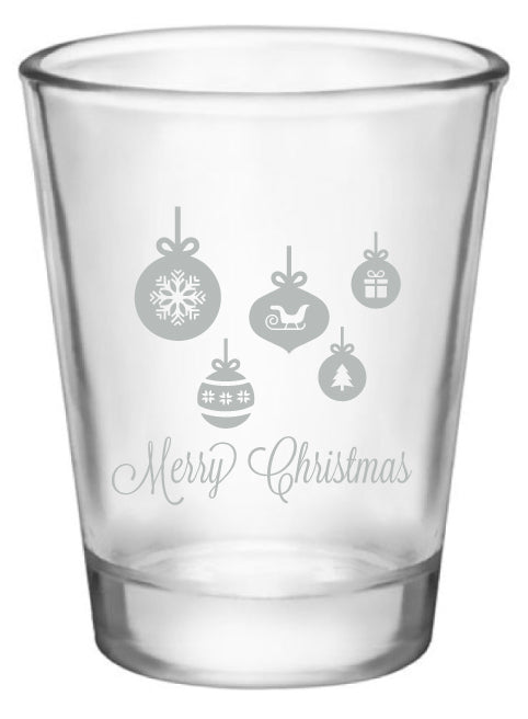 Merry Christmas holiday shot glasses