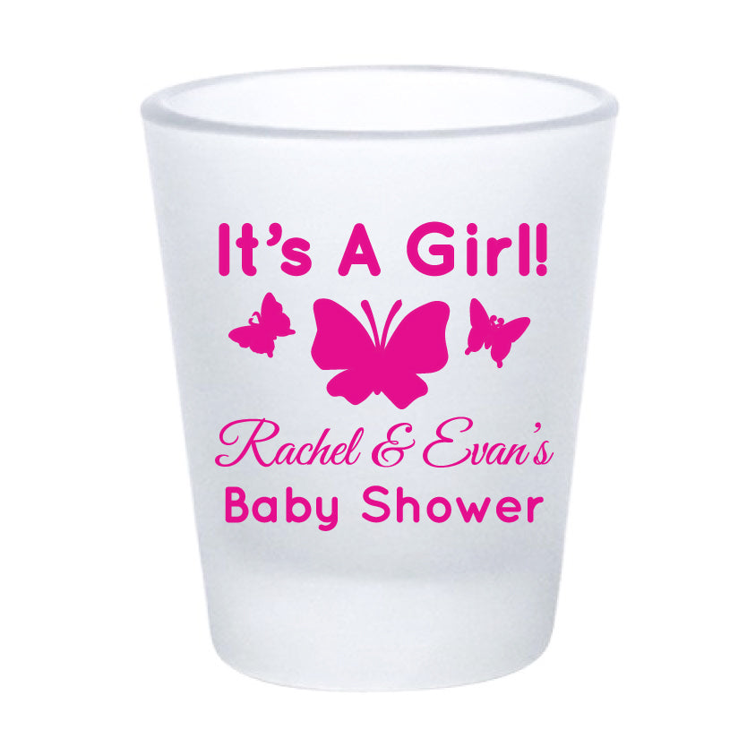 Butterfly baby shower shot glasses