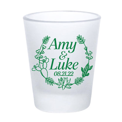 Cactus wedding shot glasses