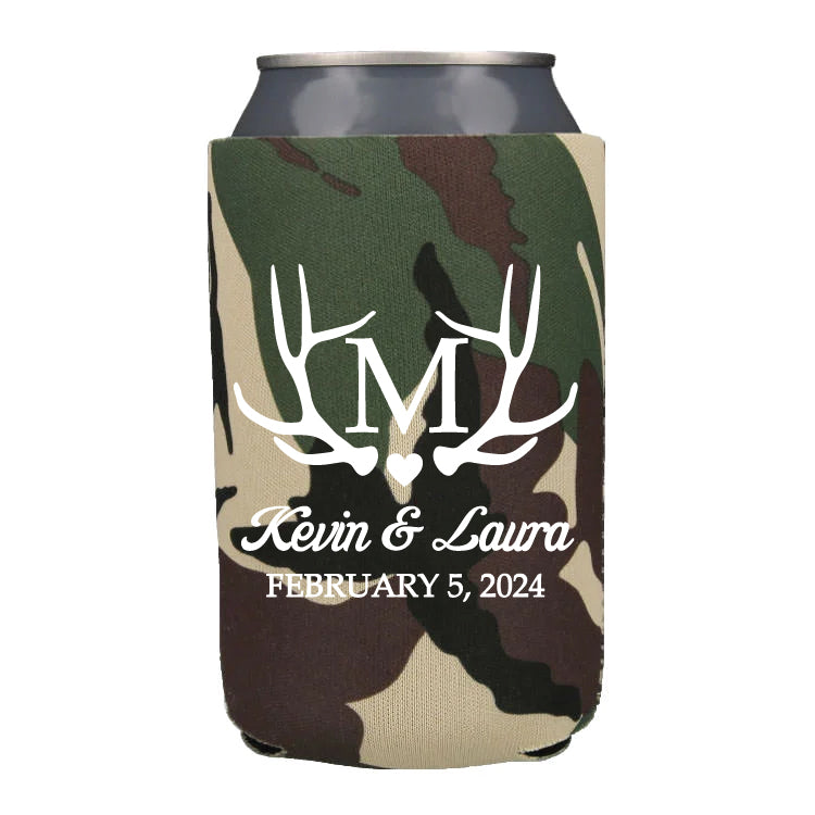 Camo wedding can coolers