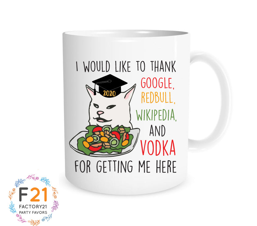 Smudge the cat- funny graduation mug