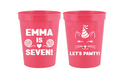Cat birthday Party Cups